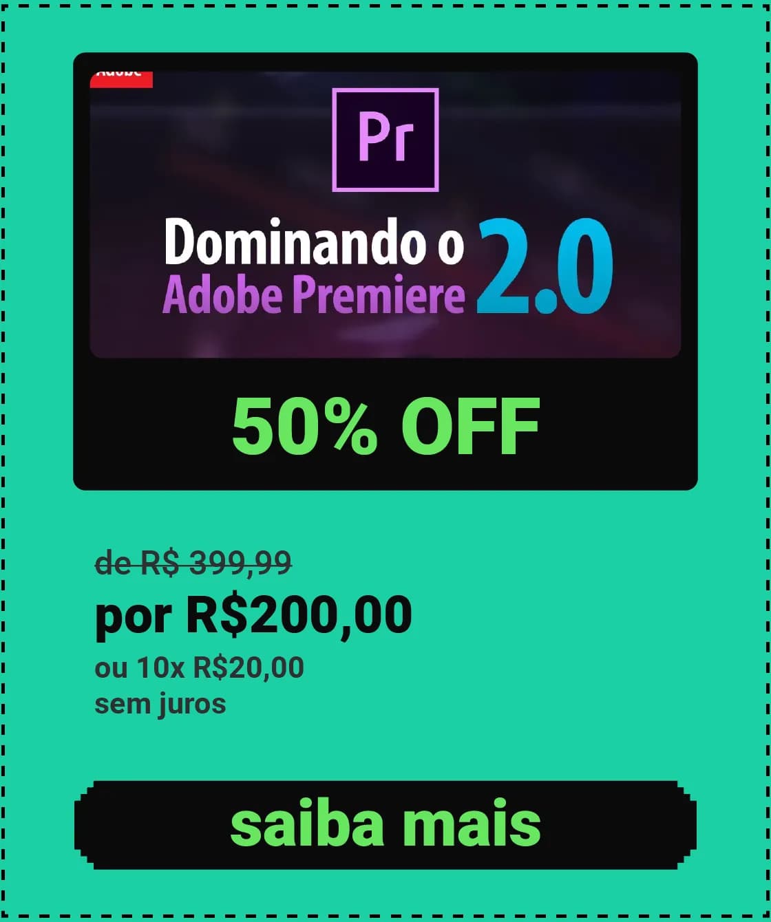 Dominando o Adobe Premiere 2.0 com desconto